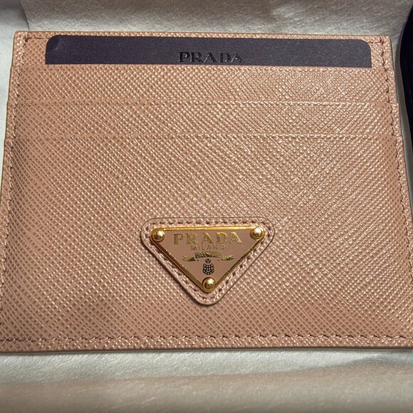 Genuine Prada Saffiano Saffiano Leather Card Holder in Powder Pink(CIPRIA) Color - Picture 5 of 8